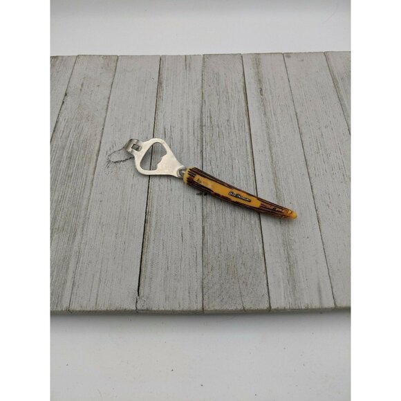Unbranded Other - Vintage Can Tapper Bottle Jar Opener Lid Lift Church Key Faux Antler Handle 7"